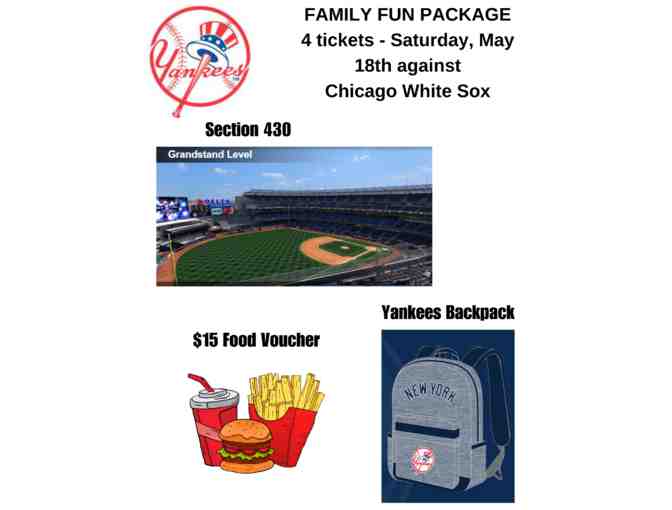 YANKEES FAMILY FUN PACKAGE - 4 Tickets Grandstand Level for Saturday, May 18th