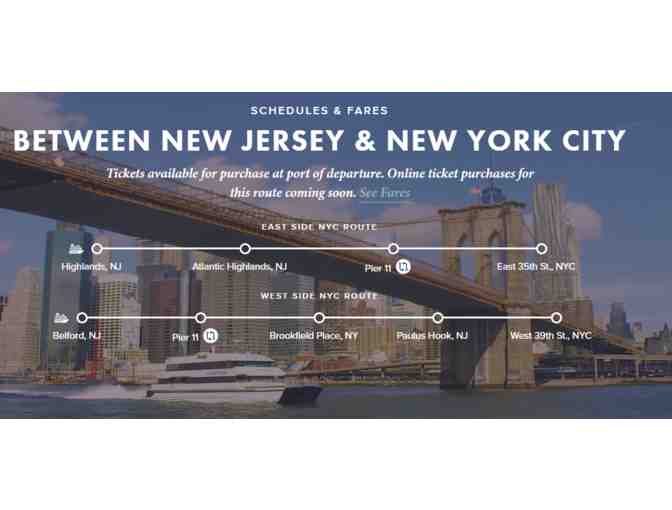 2 Round Trip Ferry Tickets NYC-NJ
