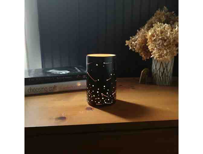5' x 3' Shooting Star Porcelain Votive Candleholder - Glossy Black