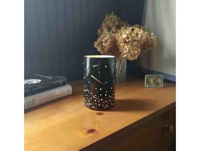 5' x 3' Shooting Star Porcelain Votive Candleholder - Glossy Black