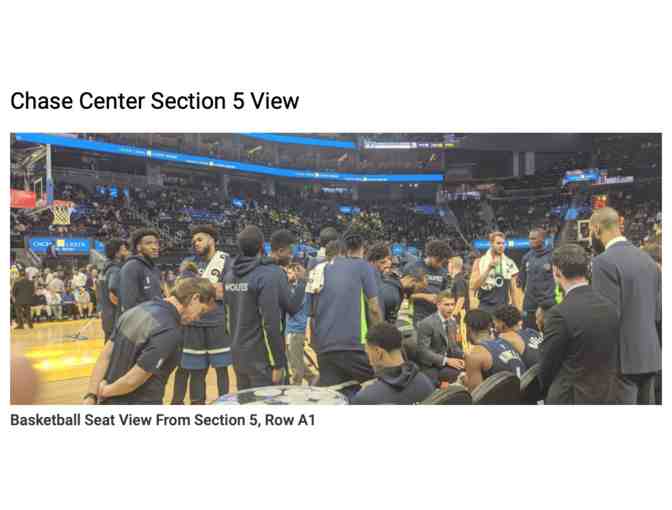 Golden State Warriors - 1st Row Behind Away Bench & Chase Club Access!