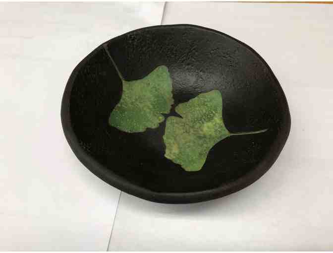 Ceramic Dish with Ginkgo Leaf - Photo 1