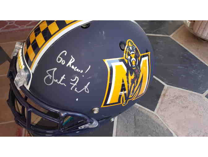 Frank Beamer and Justin Fuente Autographed Racer Helmet With Display Case