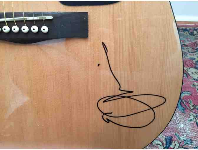 Fender acoustic guitar signed by Emmylou Harris