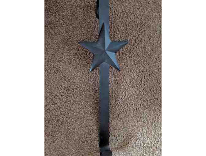 Wrought Iron Star Wreath Hanger - Hand Made By Amish - Photo 1