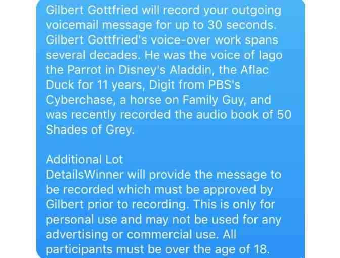 Custom Voicemail Greeting by Gilbert Gottfried
