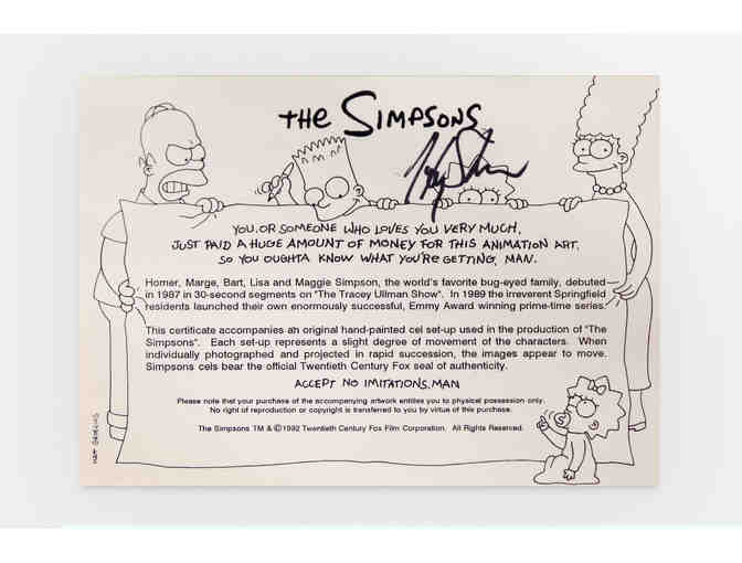 Framed Original Cel of The Simpsons Signed by Harry Shearer