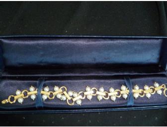 14k yellow gold and pearl Tiffany bracelet
