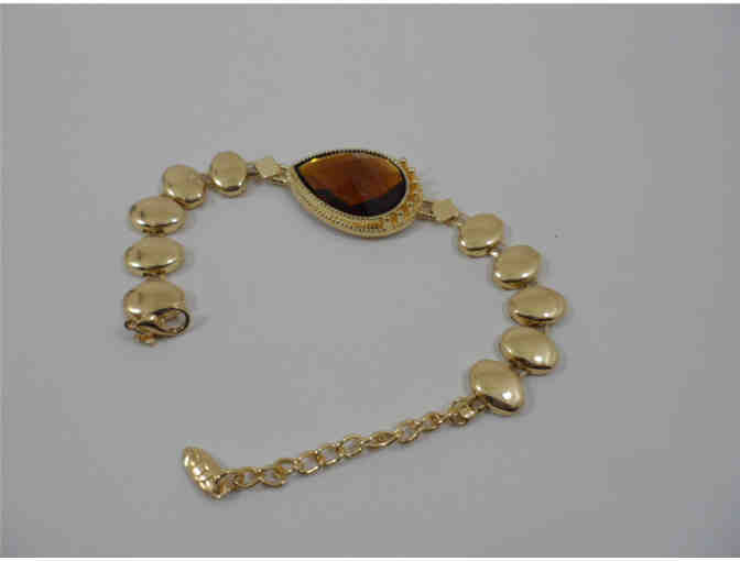 Dubavul 5-piece brown rhinestone crystal pendant ring, bracelet, earrings & necklace state