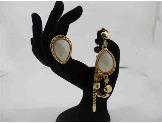 Dubavul 5-piece white rhinestone crystal pendant ring, bracelet, earrings & necklace state