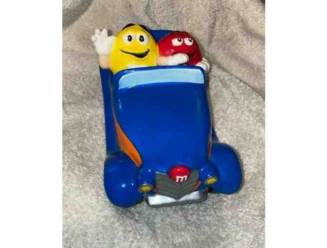 Collectible - Yellow & Red M&M's Dispenser and M&M's Hot Rod Candy Dish