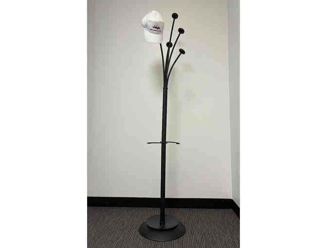 Home - Tall Black Metal Coat, Hat, and Umbrella Stand.