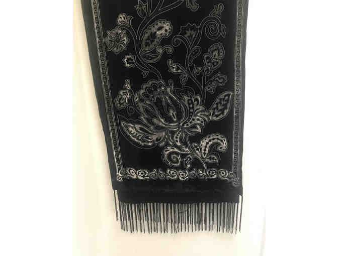 Jewelry/Clothing - Black stud earrings and Black Velvet Shawl