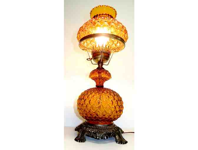 Vintage Amber Glass Lamp