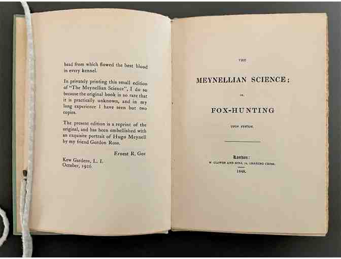 The Meynellian Science or Fox Hunting upon System