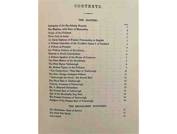 History of the Brocklesby Hounds, 1700-1901