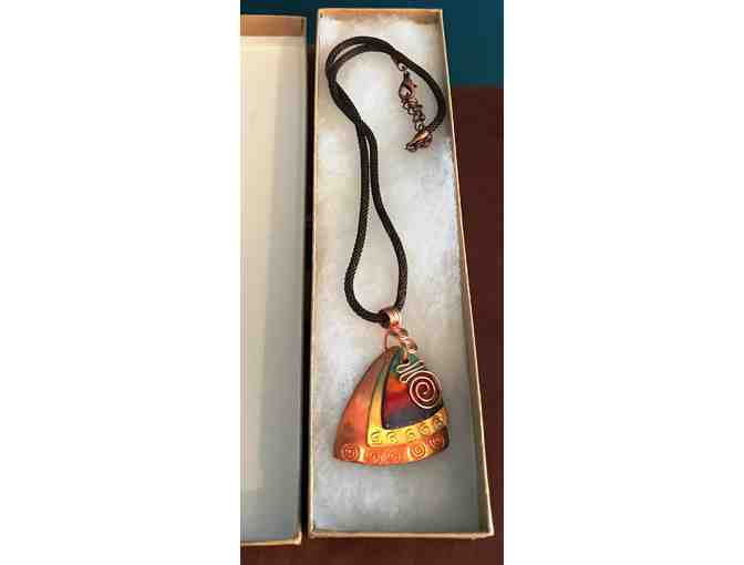 Copper Triangular Pendant Necklace