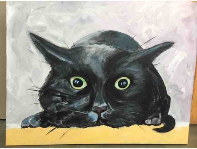 "Black Cat" Original Artwork by Rose McVay - Photo 1