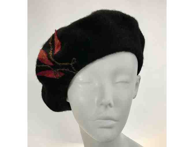 Swan&Stone Black Merino Wool Beret
