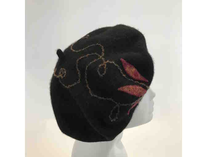 Swan&Stone Black Merino Wool Beret