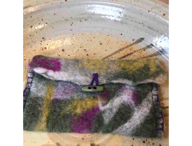 Felted Wool Clutch With Button Clasp - Photo 1