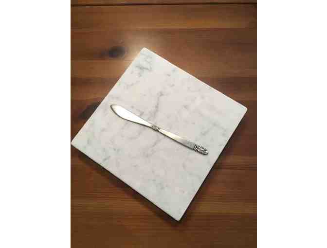 Honed Carrara Marble Cheese Board (2 of 3)