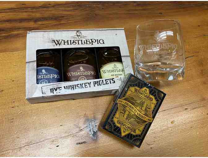 Whistle Pig Piglets Flight, Rocks Glass and Deck of Cards