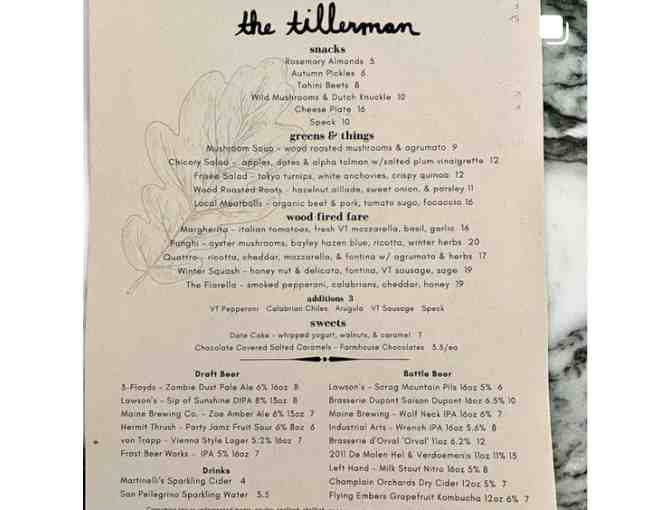 One Night Stay at The Tillerman and $75 Gift Card to the Restaurant
