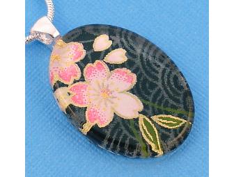 Cherry Blossom Chiyogami Pendant Necklace