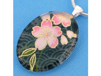 Cherry Blossom Chiyogami Pendant Necklace