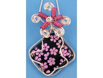 Cherry Blossoms Galore-S.S. wire wrapped pendant