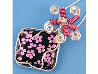 Cherry Blossoms Galore-S.S. wire wrapped pendant