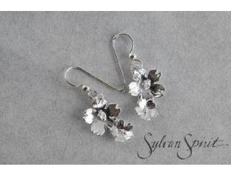 Cherry Blossom Sterling Earrings and Pearl Bracelet Set