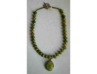 Green and Sterling Necklace
