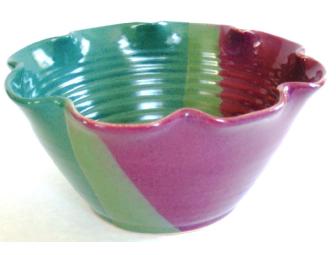 Green and Purple Pottery Bowl