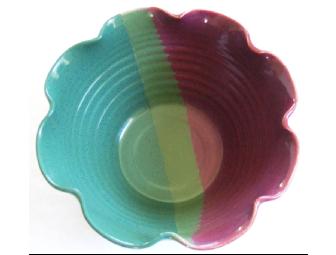 Green and Purple Pottery Bowl