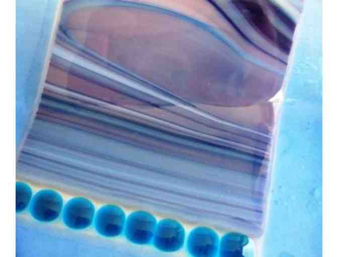 Glass Serving Plate (Blue Squares)