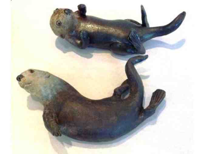 Pair of Ceramic Otters