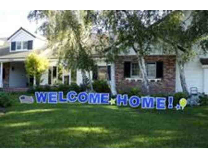 Yard Card-Blue Welcome Home Sign