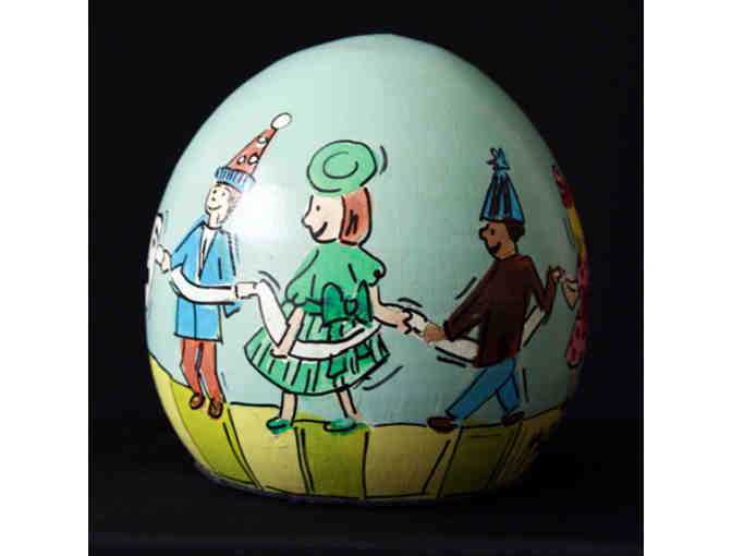 Whimsical Lyle the Crocodile Egg-Art by Lisa McReynolds