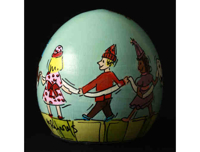 Whimsical Lyle the Crocodile Egg-Art by Lisa McReynolds