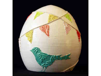 Sweet Egg-Art With Bird by Emily Little