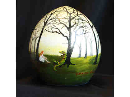 "Crocodile Chat" Egg-Art by Patricia Taber