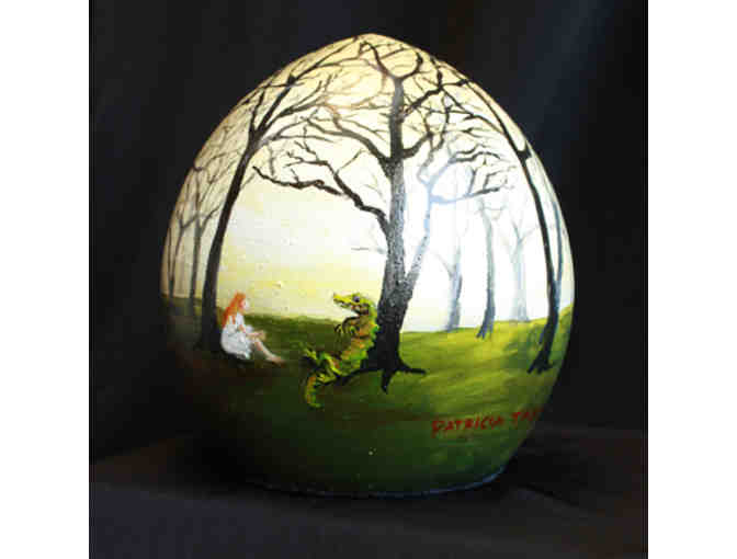 'Crocodile Chat'  Egg-Art by Patricia Taber