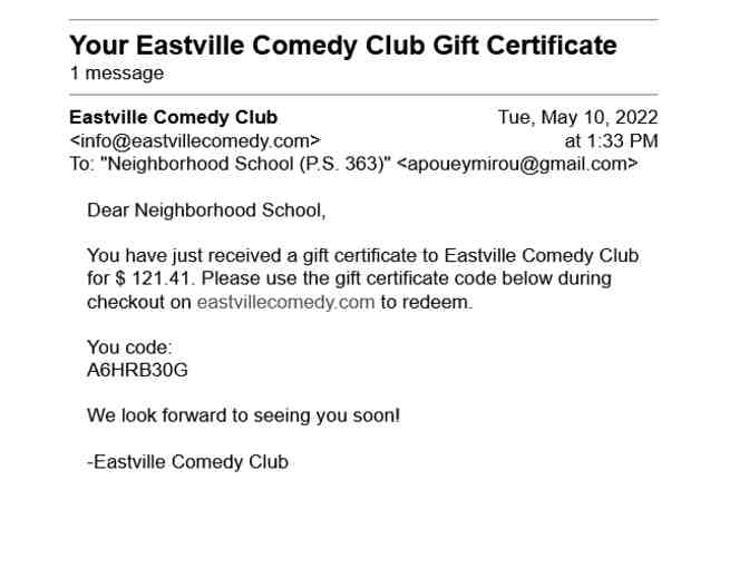 $125 Four Tickets to Eastville Comedy Club in Brooklyn, NY