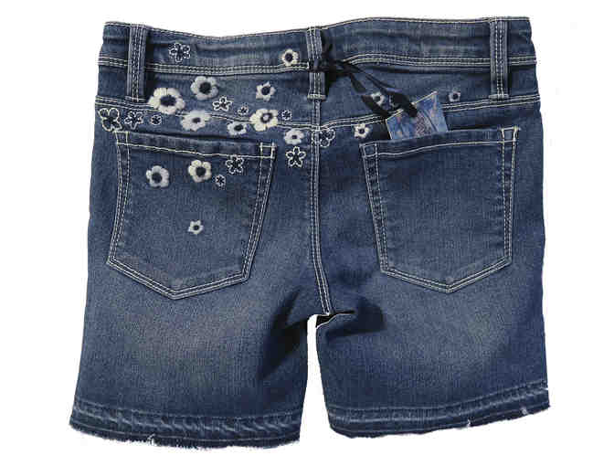 Blue Spice - Girl's Denim Shorts w/ White Flower Embroidery Size 10 (Denim #4) - Photo 2