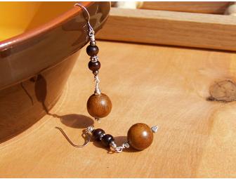 Sterling Silver & Wood Earrings