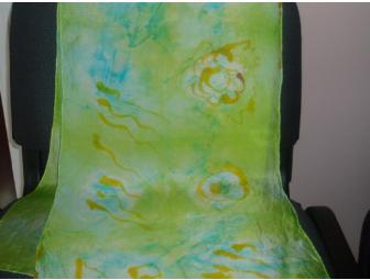 Dyed and Hand-Painted Habotai Silk Scarf