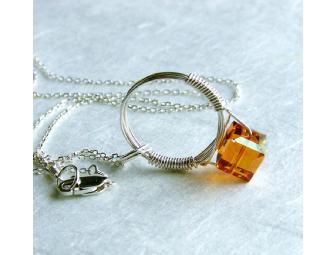 Sterling Silver & Swarovski Ring Necklace