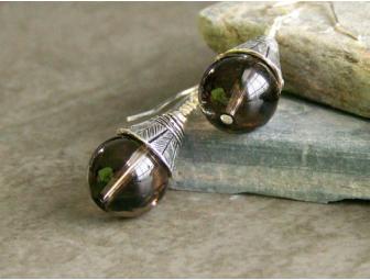 Smoky Quartz & Sterling Silver Drop Earrings